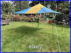Vintage National Canvas Products Canopy 10.5' X 9.5' Camping Picnic Movie Prop