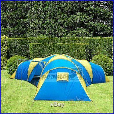 Waterproof 2000mm Outdoor 3 Season 9-12 Person 3+1 Room Family Camping Tent
