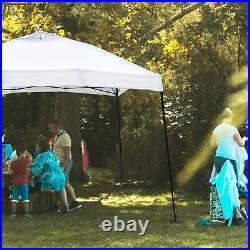 White 12'x12' Height Adjustable Pop Up Canopy Easy Setup Instant Shelter