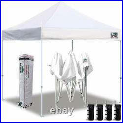 White Ez Pop Up 10x10 Commercial Waterproof Canopy Instant Tent With Wheeled Bag