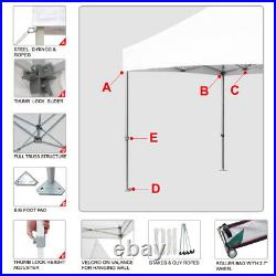 White Ez Pop Up 10x10 Commercial Waterproof Canopy Instant Tent With Wheeled Bag