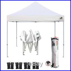 White Ez Pop Up Waterproof 10x10 Commercial Canopy Shade Tent With Wheeled Bag