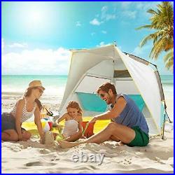 WolfWise 3-4 Person Easy Up Beach Tent UPF 50+ Instant Sun Shelter Canopy