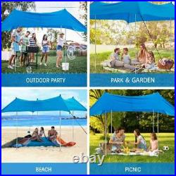 YOLENY Family Beach Tent 10 x 10 FT Beach Canopy UPF50+ Sun Shade Portable Su