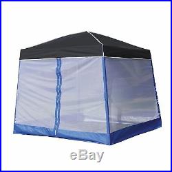 Z-Shade 10' x 10' Angled Leg Instant Black Canopy Shelter with Screen & Weights