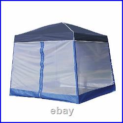 Z-Shade 10' x 10' Angled Leg Instant Navy Blue Canopy with Screen and Weights