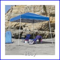 Z-Shade 10' x 10' Angled Leg Instant Shade Canopy Tent Portable Shelter, Blue