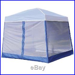 Z-Shade 10' x 10' Angled Leg Instant White Canopy Shelter with Screen & Weights
