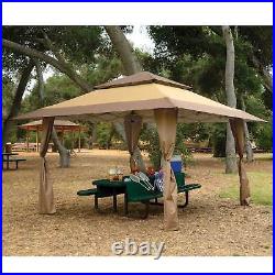 Z-Shade 13 x 13 Foot Instant Gazebo Canopy Patio Shelter Tent, Tan Brown (Used)