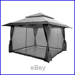 Z-Shade 13' x 13' Instant Gazebo Screenroom Outdoor Canopy Tent, Black/Gray