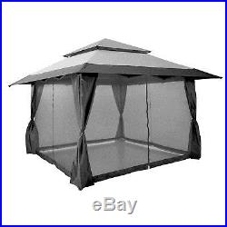 Z-Shade 13' x 13' Instant Gazebo Screenroom Outdoor Canopy Tent, Black/Gray