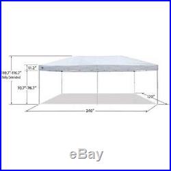 Z-Shade 20x10' Everest Instant Canopy Camping Outdoor Patio Shelter, White(Used)